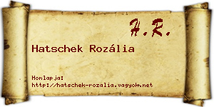 Hatschek Rozália névjegykártya